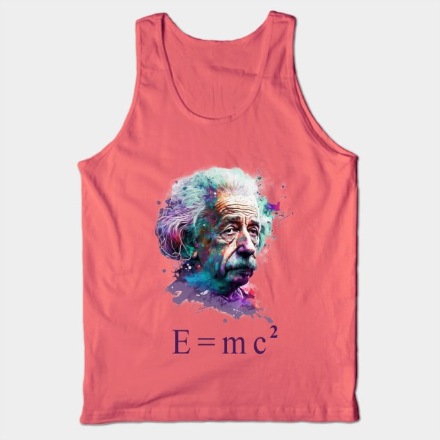 Albert Einstein E=mc2 design, Tank Top by Buff Geeks Art